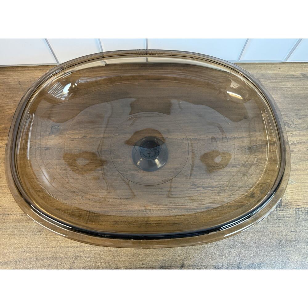 Corning Visions Ware Amber 4 Liter Ribbed Dutch Oven Roaster & LID - Picture 7 of 11